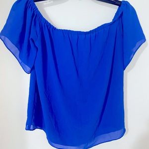 Off the shoulder blue dress shirt from naked zebra